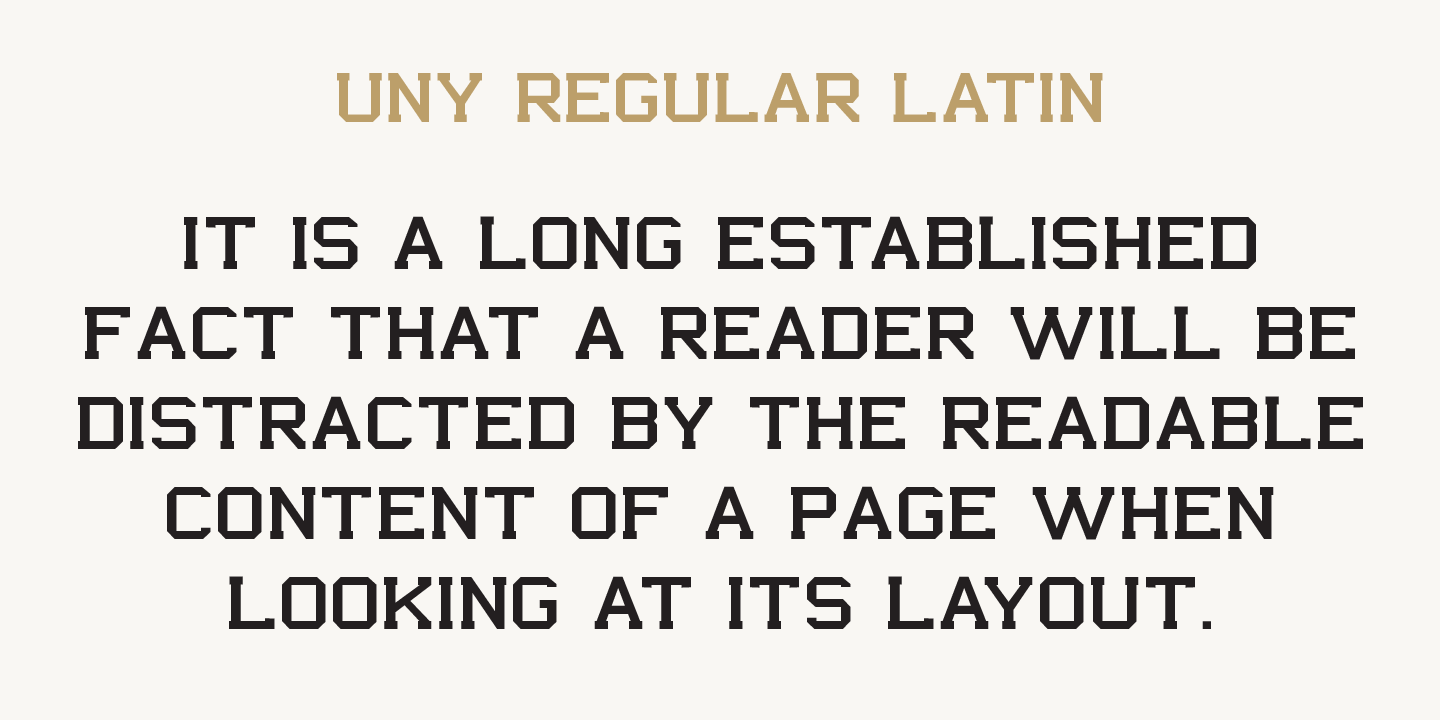Пример шрифта UNY Regular